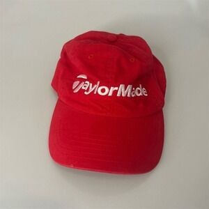 TaylorMade Red Golf Hat Adjustable Strap Back Unisex One Size